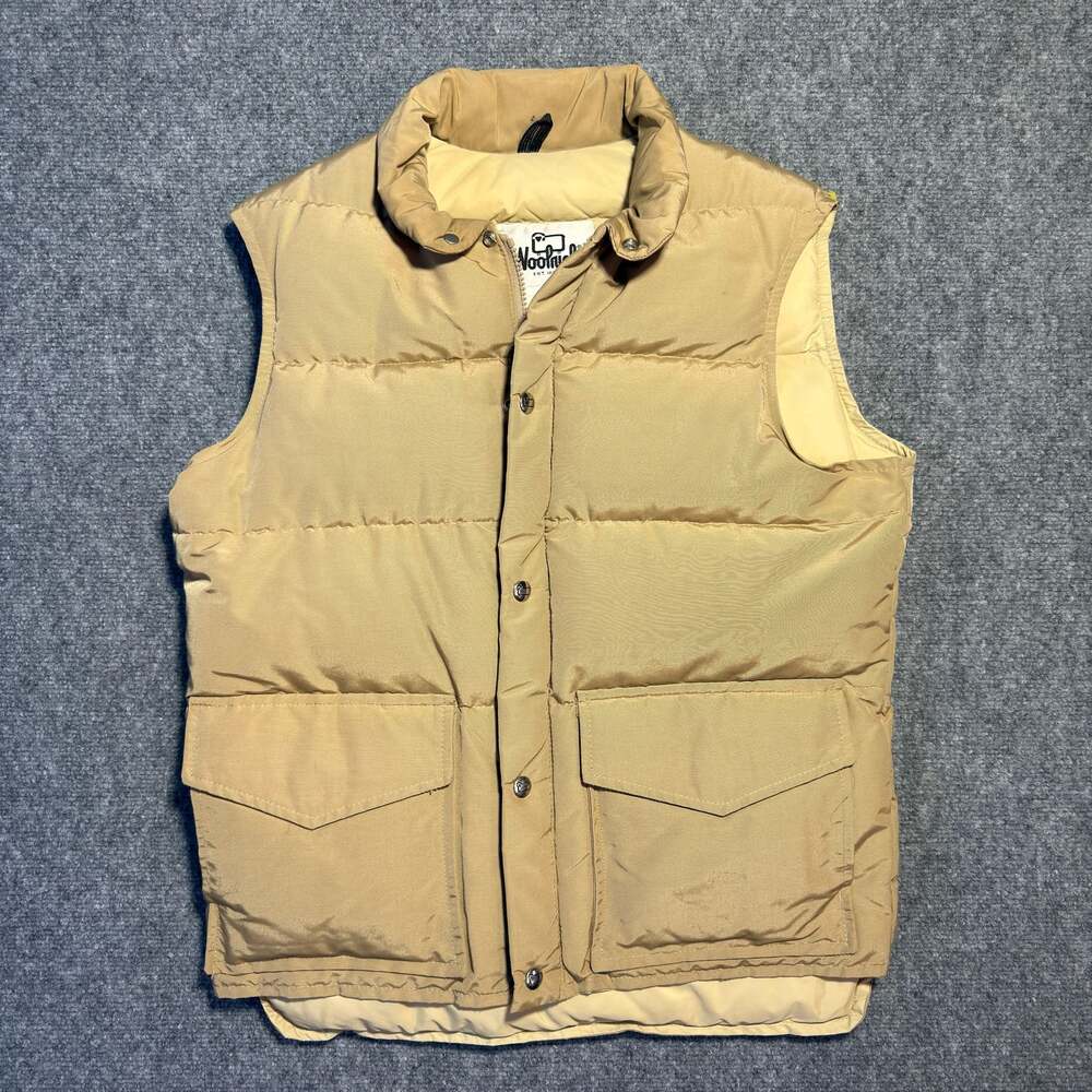 Vintage Woolrich Down Puffer Vest Tan Size Medium